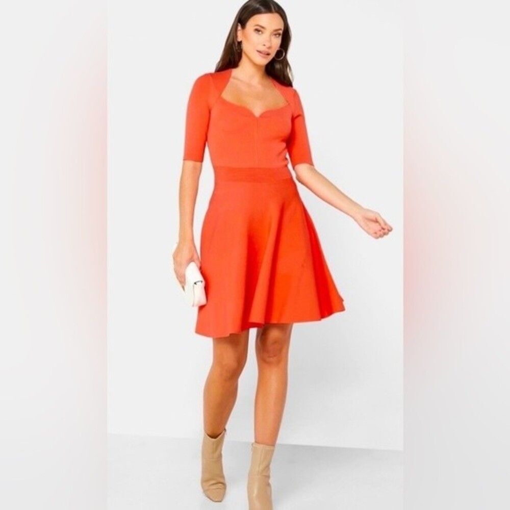 Ted Baker Milly Coral Skater Dress Size 12